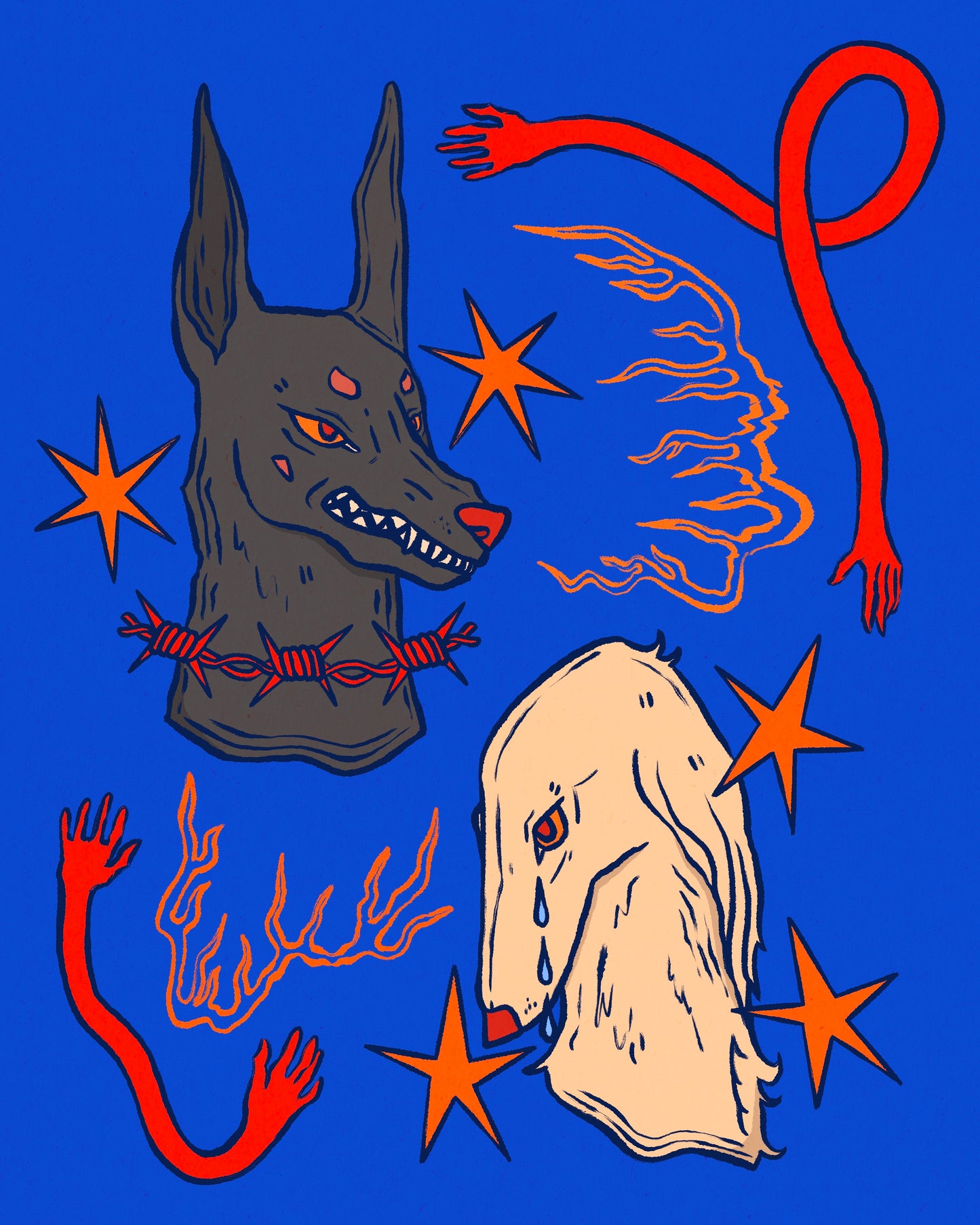 Sad/Mad Dog Print