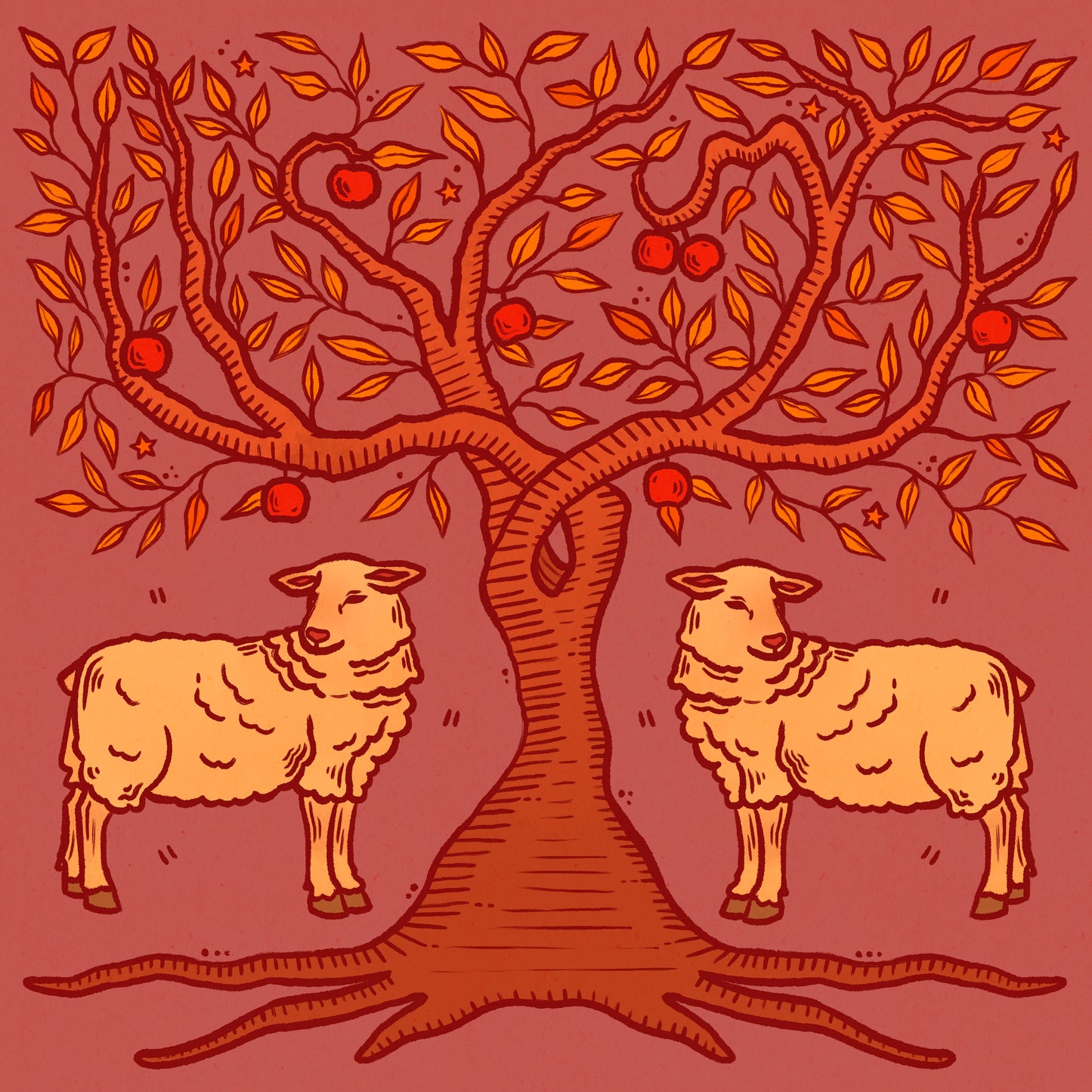 Medieval Lambs Print