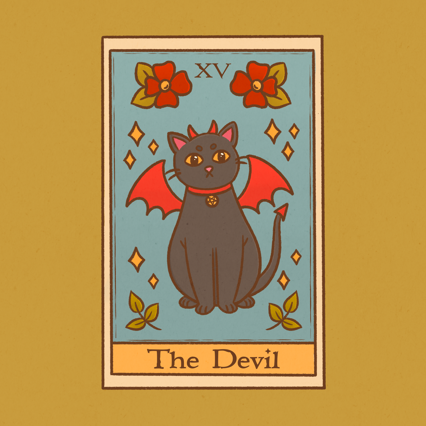 Devil Cat Tarot Card Print