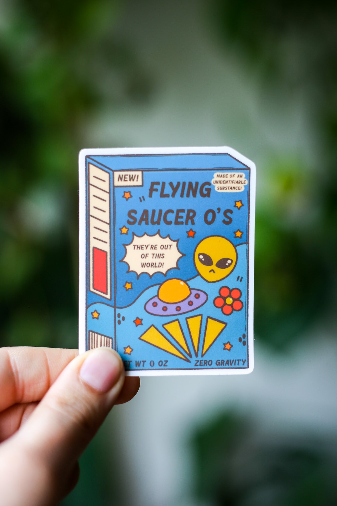 Alien Cereal Box Sticker