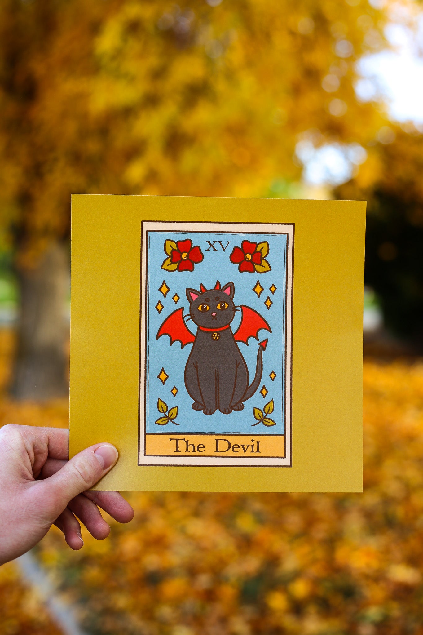 Devil Cat Tarot Card Print