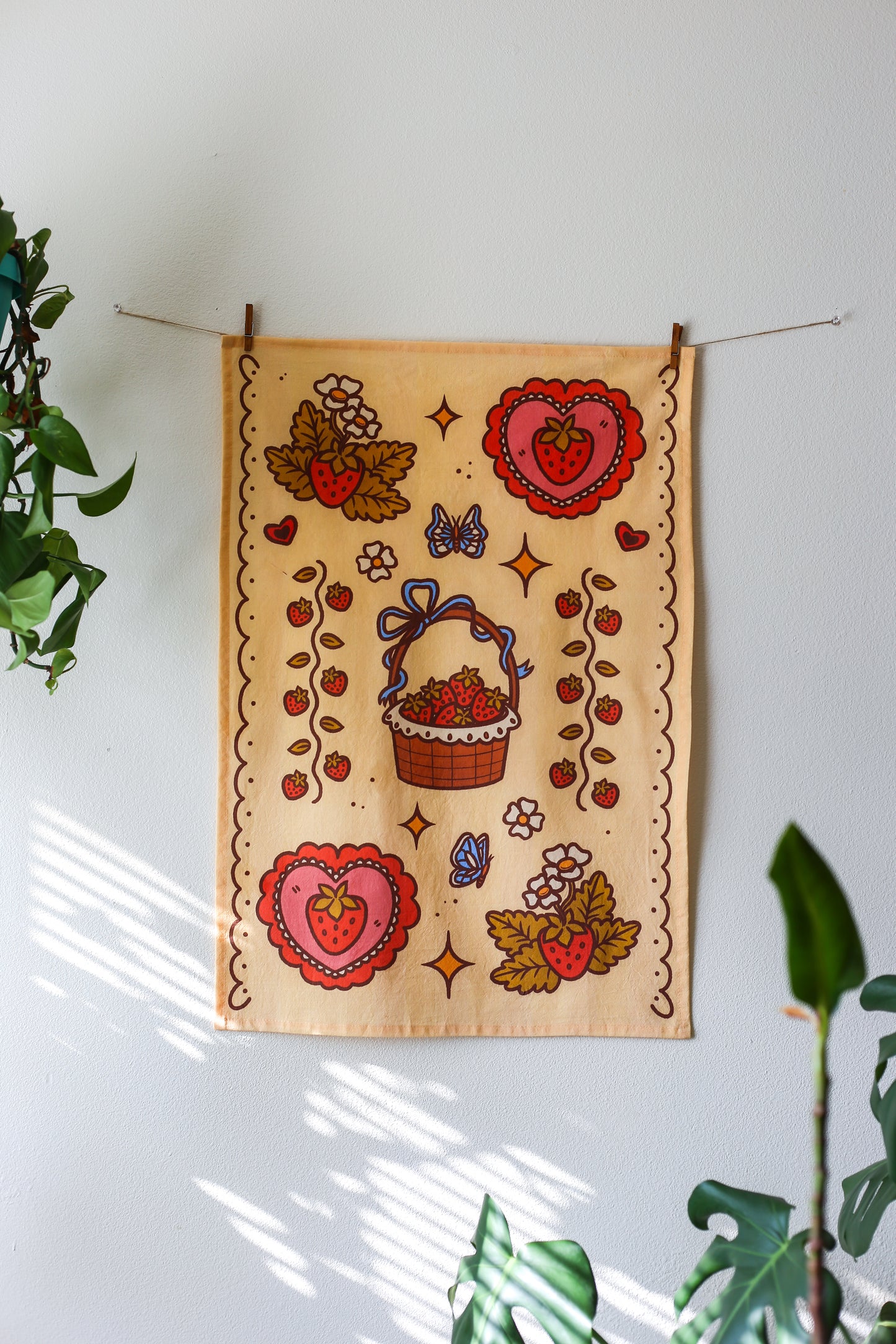Strawberry Picnic Hand Towel