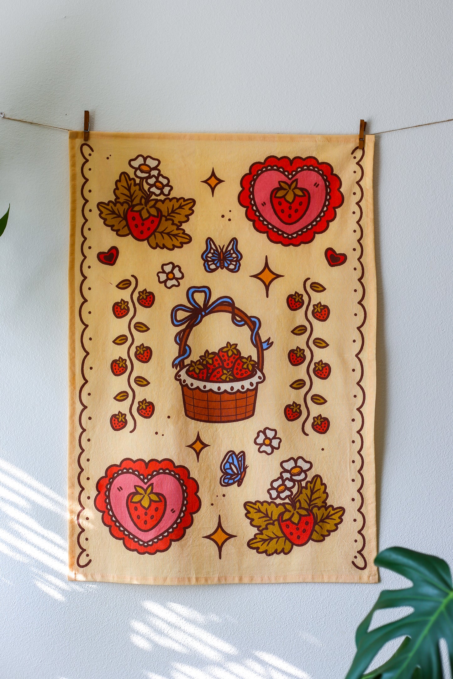 Strawberry Picnic Hand Towel
