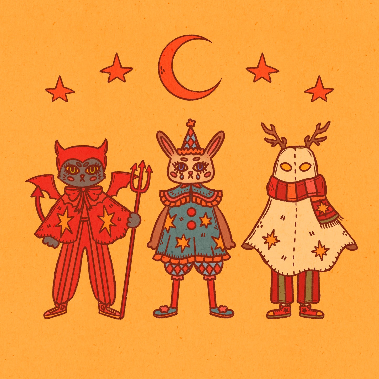 Halloween Vintage Costumes Print