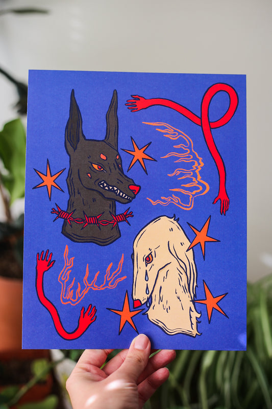 Sad/Mad Dog Print