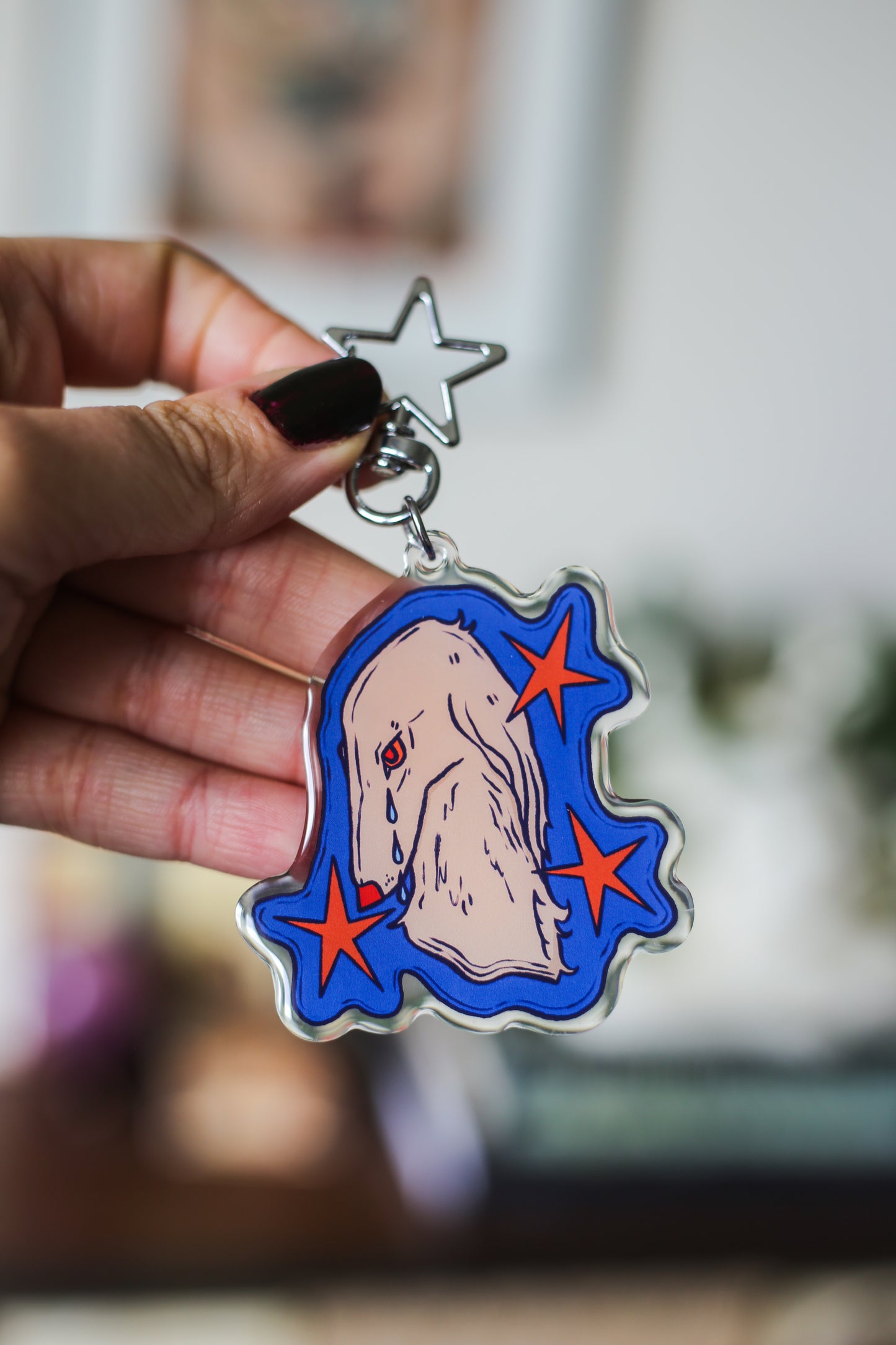 Sad Dog Keychain