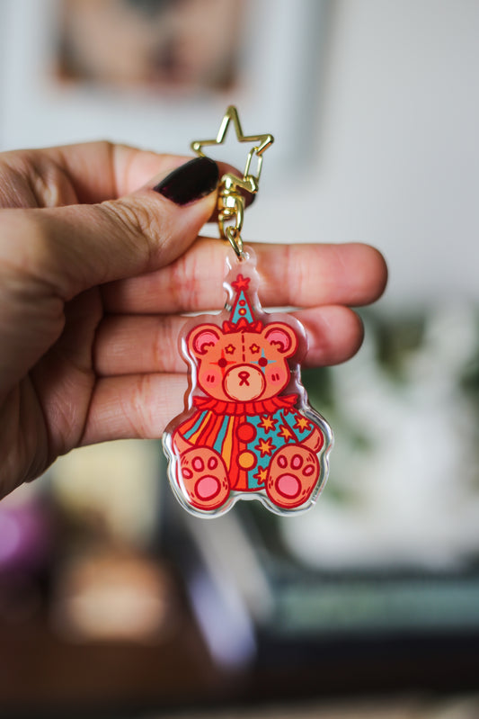 Clown Bear Keychain