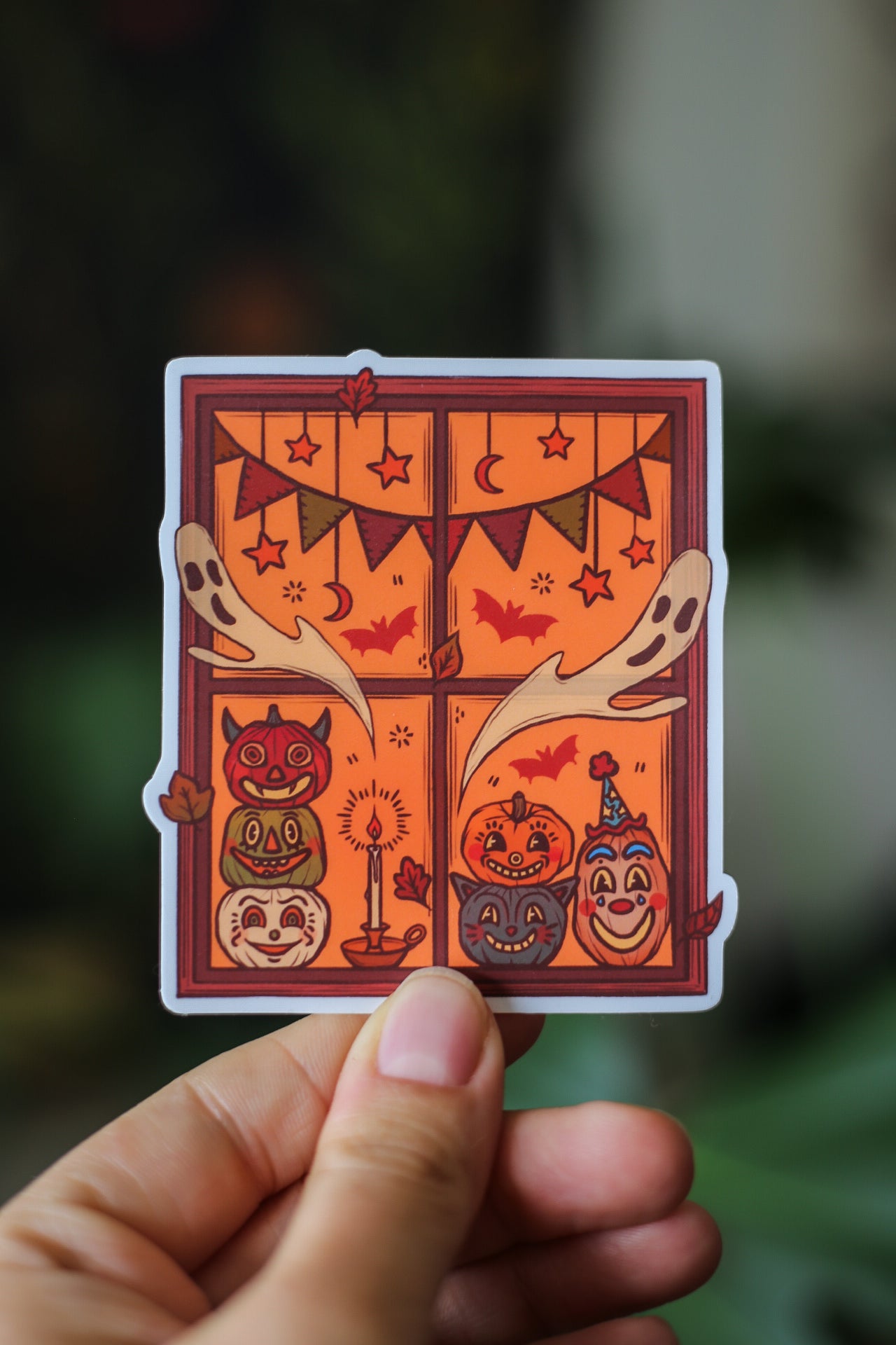 Vintage Halloween Window Sticker