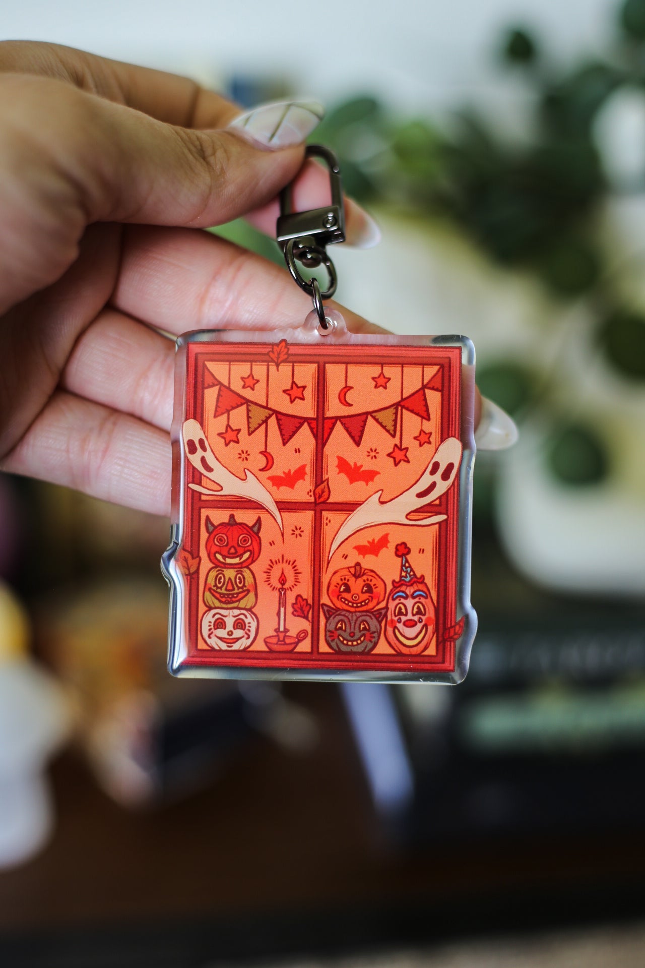 Vintage Halloween Window Keychain