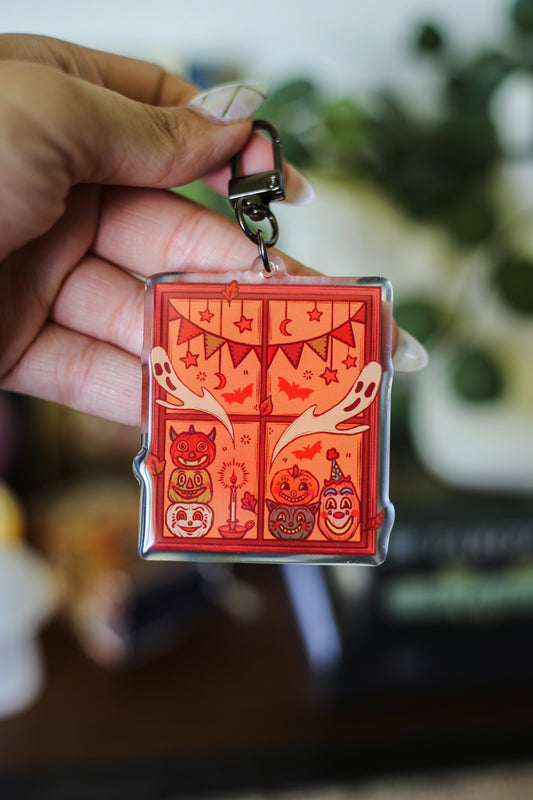 Vintage Halloween Window Keychain