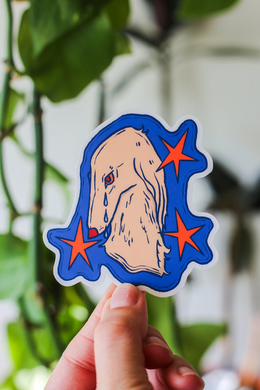 Sad Dog Sticker