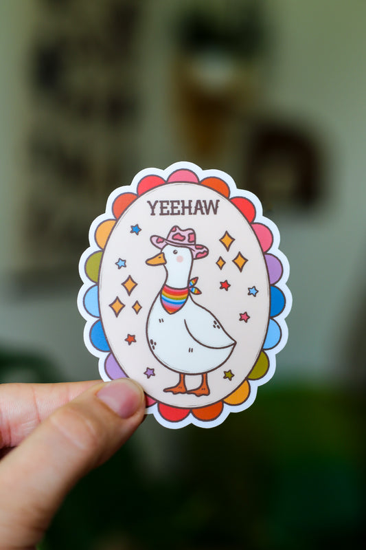 Yeehaw Duck Sticker