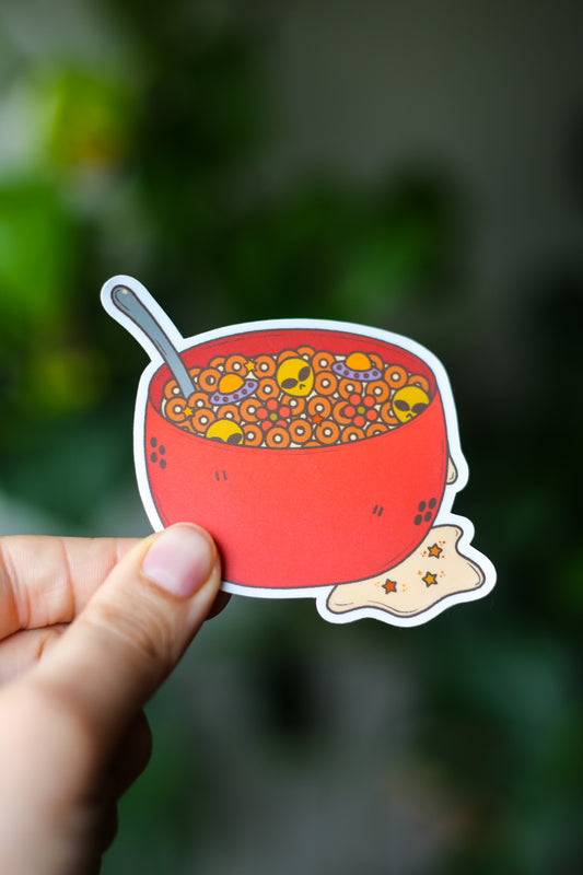 Alien Cereal Bowl Sticker